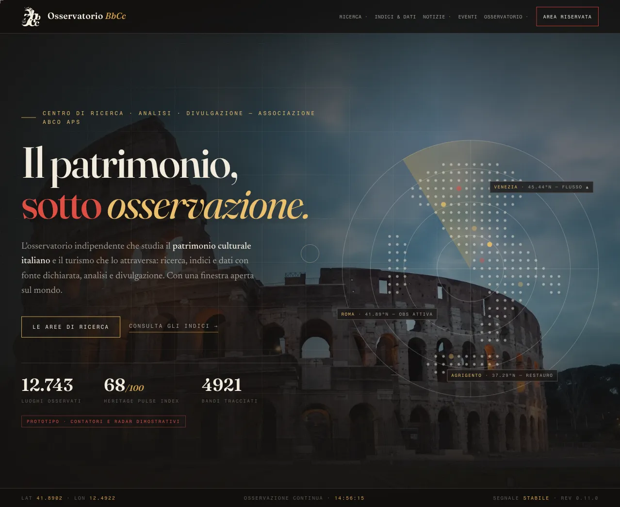 The Osservatorio BBCC website (2023–2026)